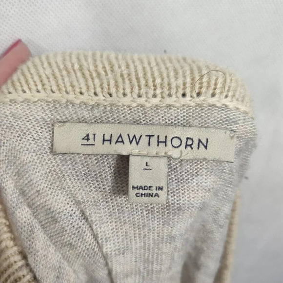41 Hawthorn Heather Grey Blue Pullover Sweater Knit Top Women Size L Long Sleeve - Picture 6 of 7